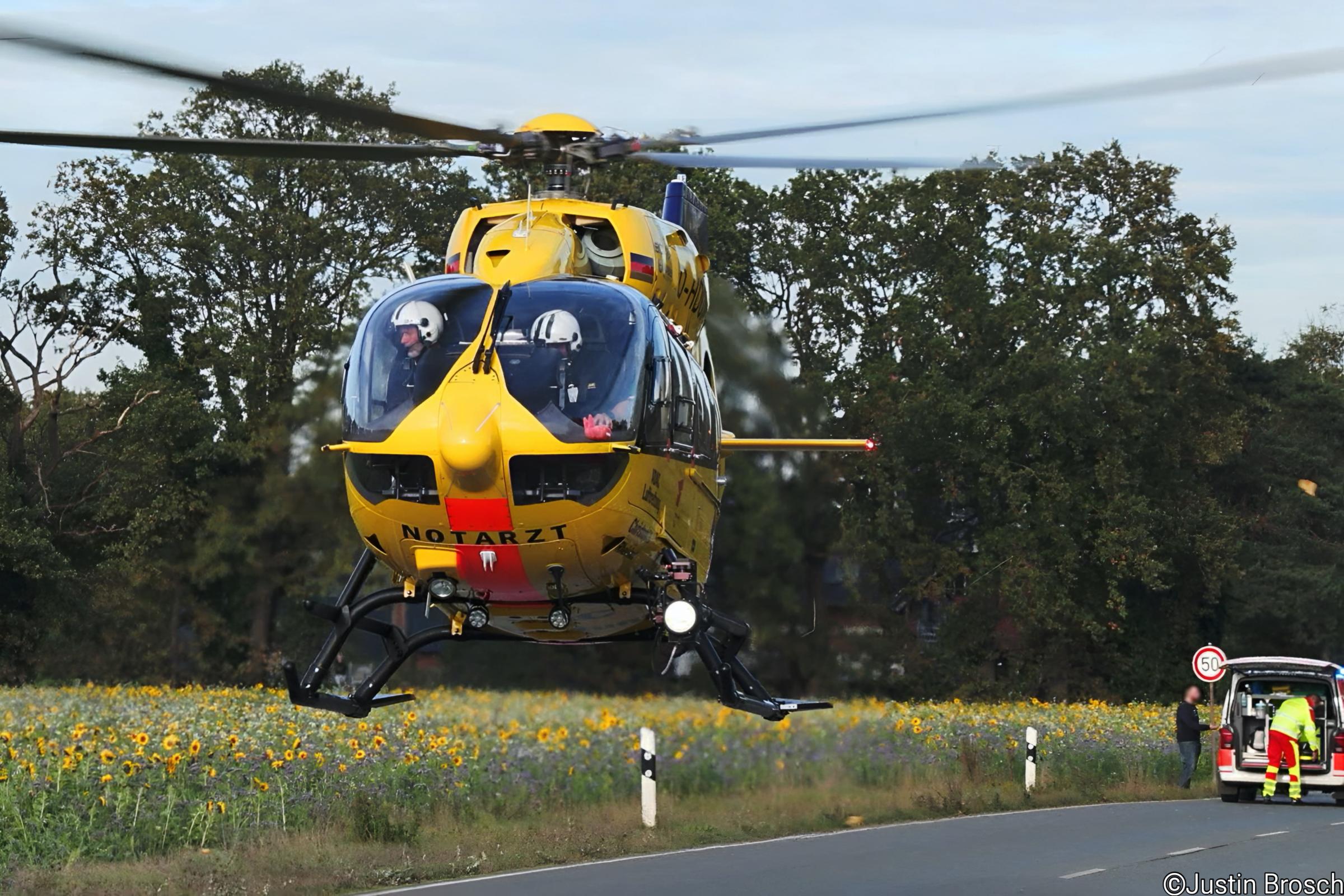 Nahe der Bottroper Stadtgrenze: Motorradfahrer auf A42 schwer verletzt – Rettungshubschrauber im Einsatz