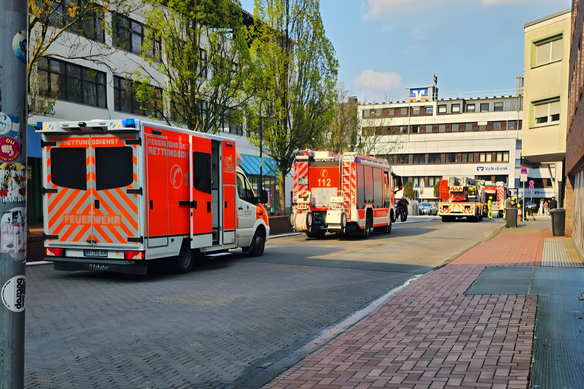 Brand in Mehrfamilienhaus Kinder nach Rauchgas ins Krankenhaus gebracht